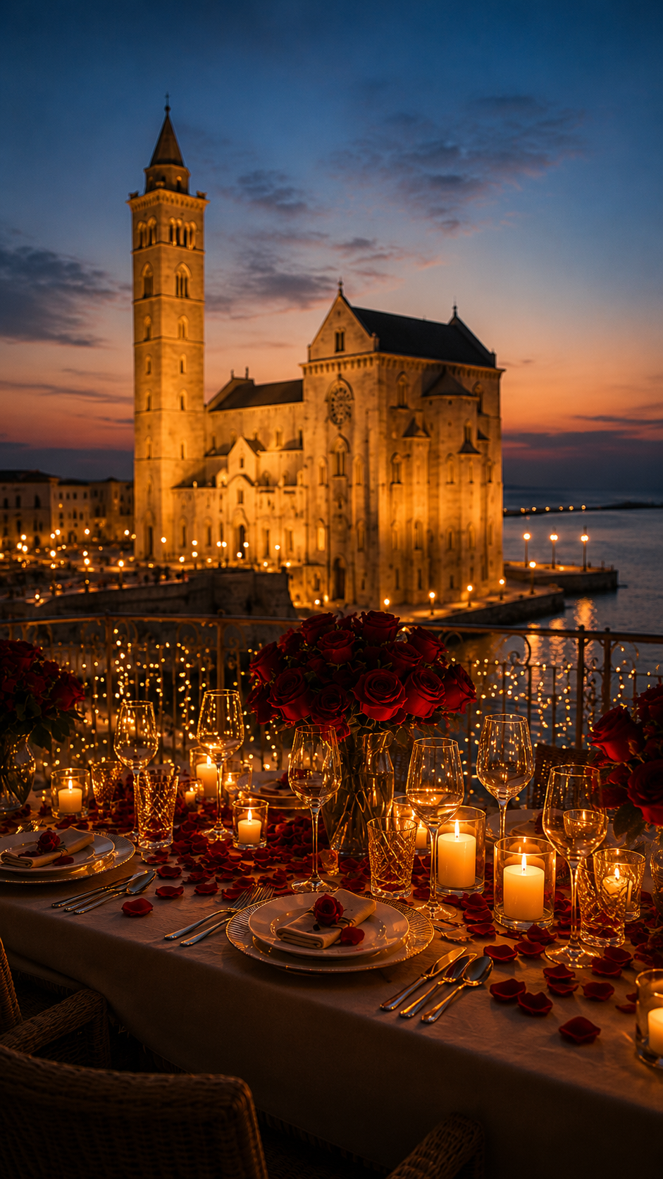 Romantic candlelight dinner for a proposal
